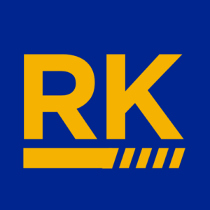 Logotipo RK Baterias em Santos