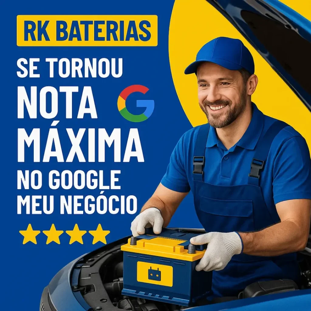 RK Baterias para carros em Santos nota máxima Google
